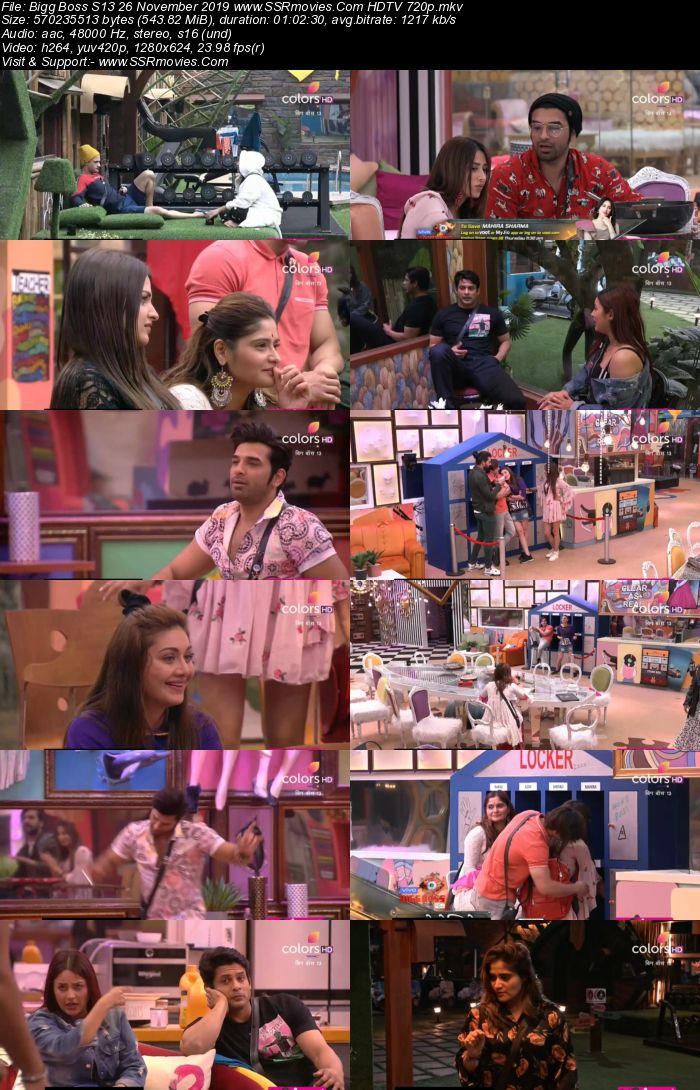 Bigg Boss S13 26 November 2019 HDTV 720p 480p 200MB Download