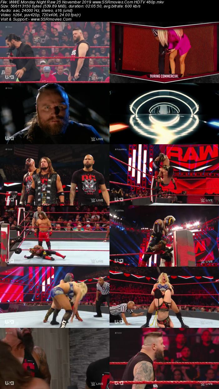 WWE Monday Night Raw 25 November 2019 Full Show Download HDTV WEBRip 480p 720p