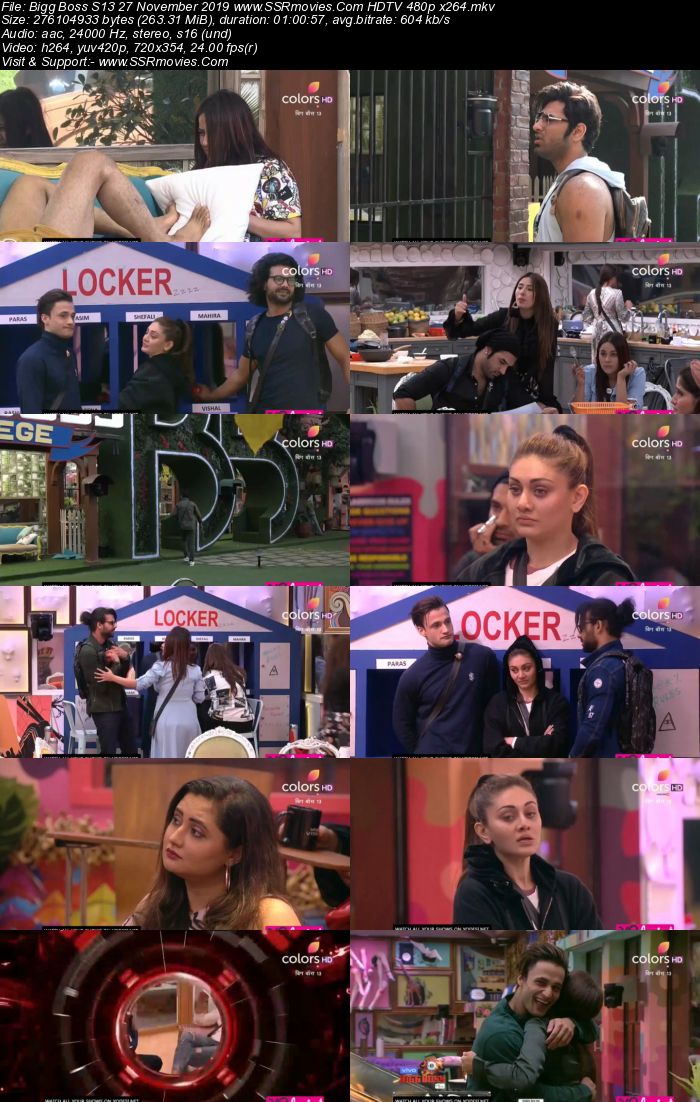 Bigg Boss S13 27 November 2019 HDTV 720p 480p 200MB Download