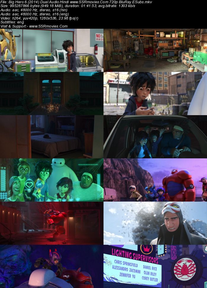 Big Hero 6 (2014) Dual Audio Hindi 720p BluRay x264 950MB ESubs Movie Download