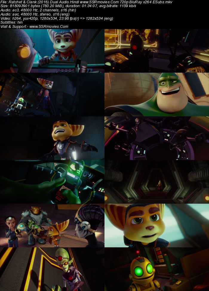 Ratchet and Clank (2016) Dual Audio Hindi 720p BluRay 750MB ESubs Movie Download