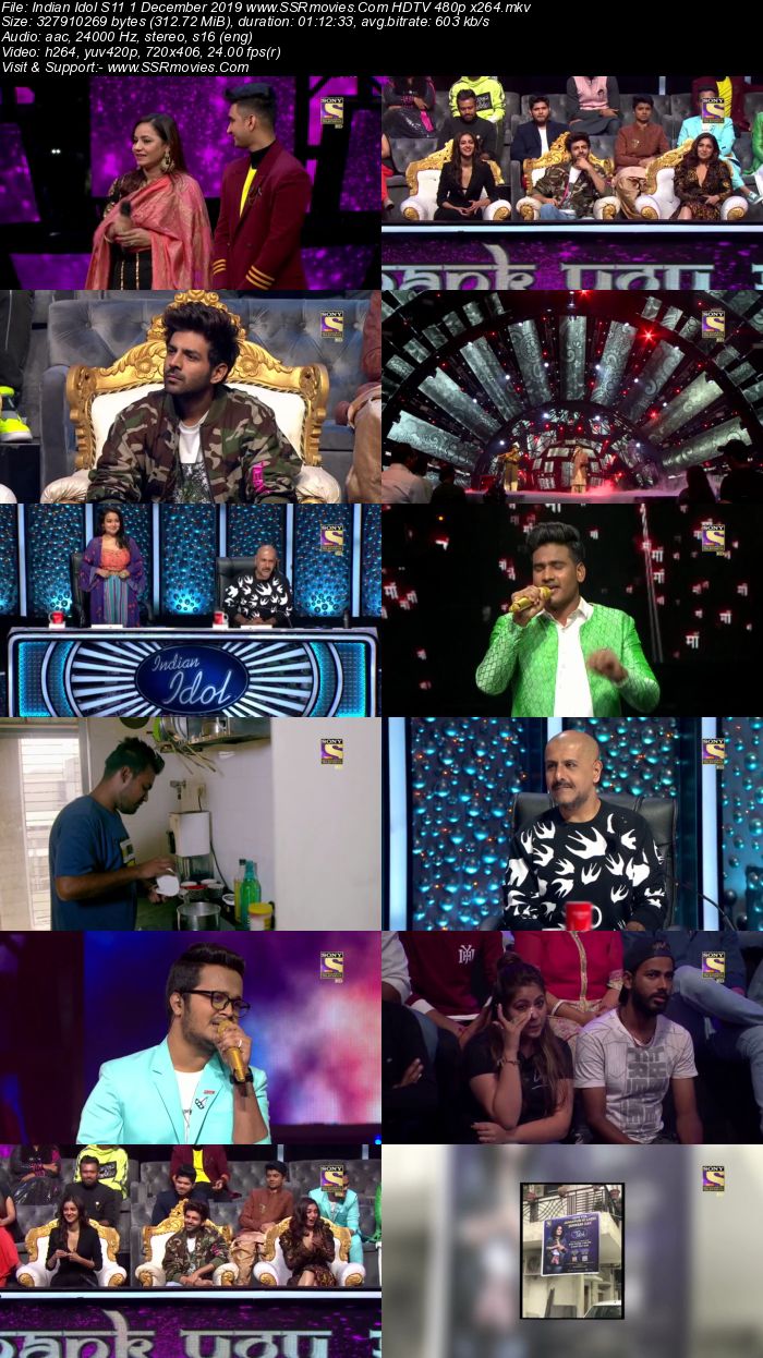 Indian Idol S11 1 December 2018 HDTV 480p x264 300MB Download