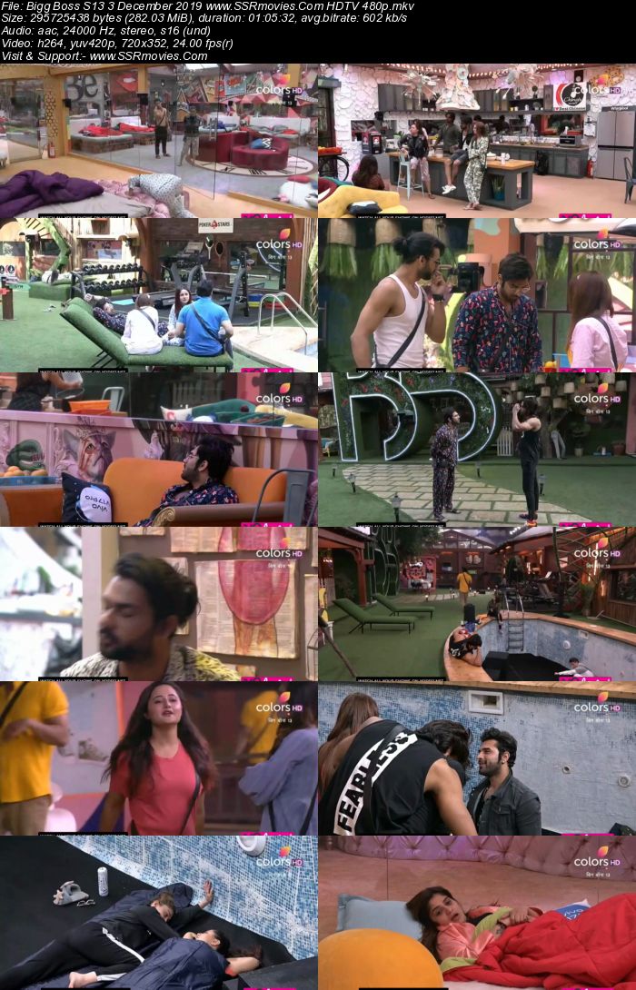 Bigg Boss S13 3 December 2019 HDTV 720p 480p 200MB Download