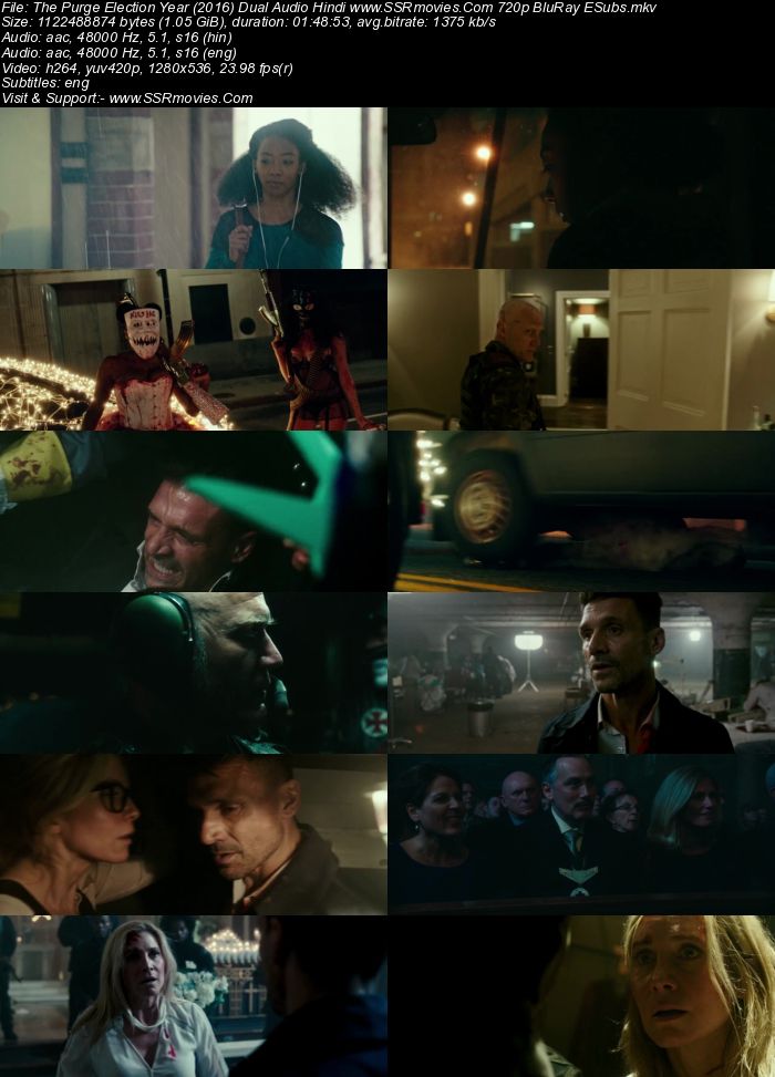 The Purge Election Year (2016) Dual Audio Hindi 480p BluRay 350MB Movie Download