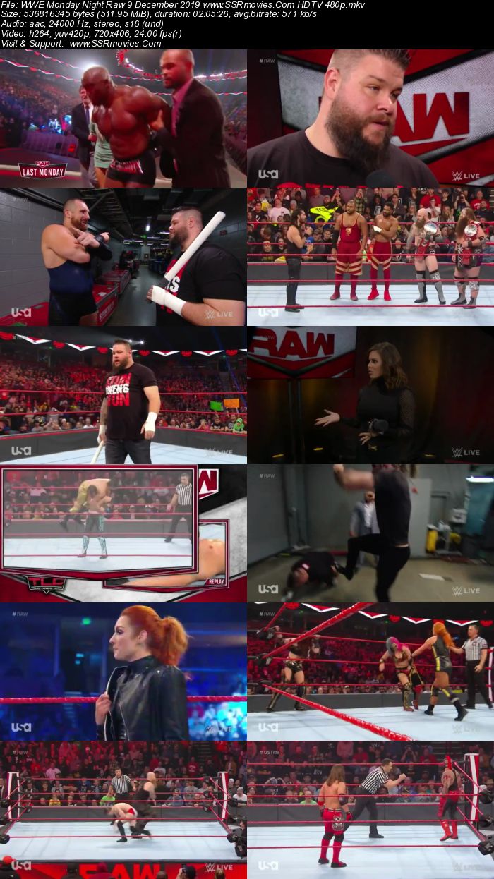 WWE Monday Night Raw 9 December 2019 Full Show Download HDTV WEBRip 480p 720p