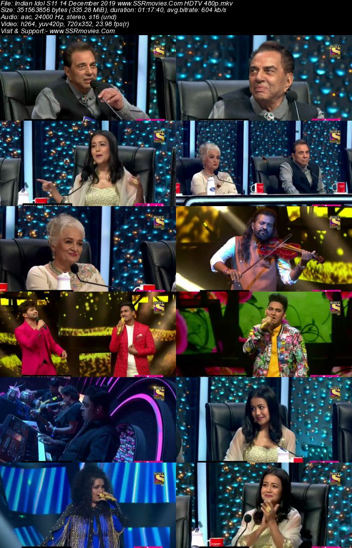 Indian Idol S11 14 December 2018 HDTV 480p x264 300MB Download