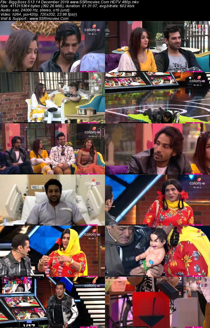 Bigg Boss S13 14 December 2019 HDTV 720p 480p 200MB Download