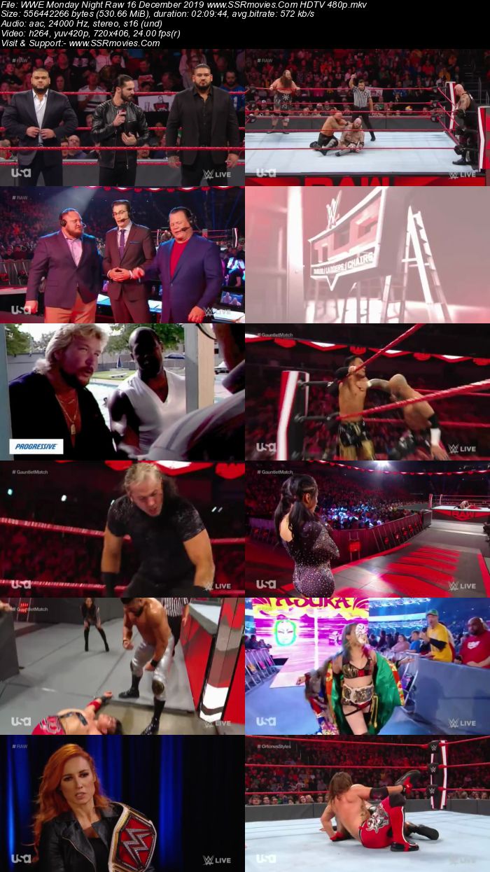 WWE Monday Night Raw 16 December 2019 Full Show Download HDTV WEBRip 480p 720p