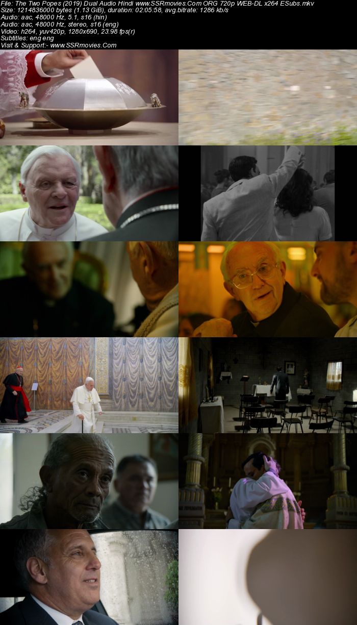 The Two Popes (2019) Dual Audio Hindi 720p BluRay x264 1.1GB ESubs Full Movie Download