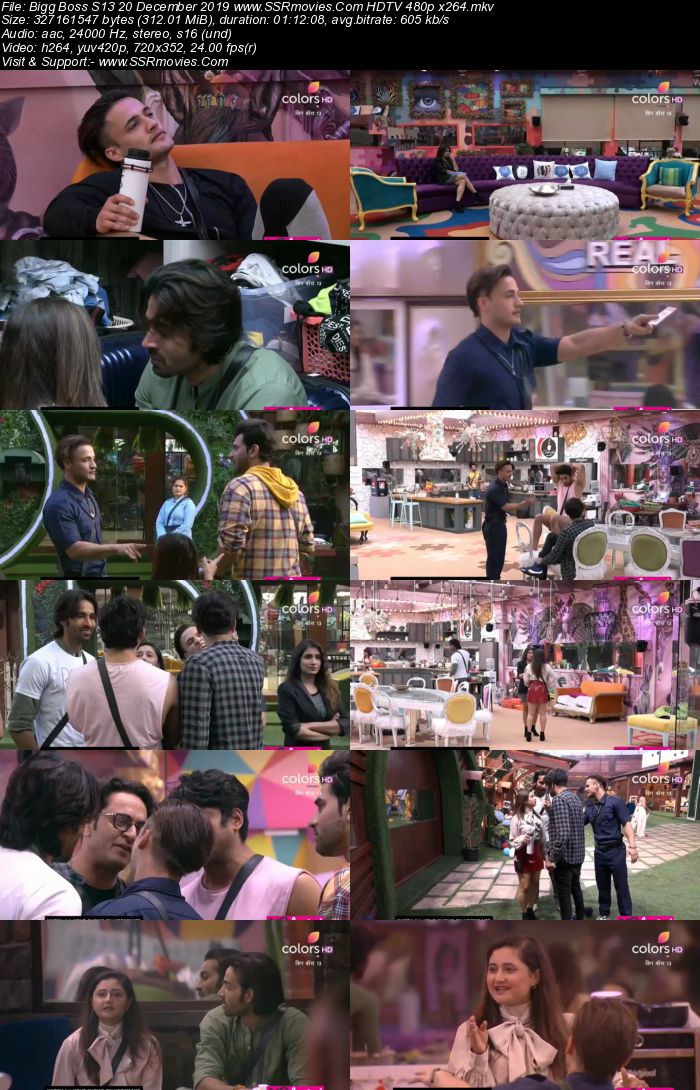 Bigg Boss S13 20 December 2019 HDTV 720p 480p 200MB Download