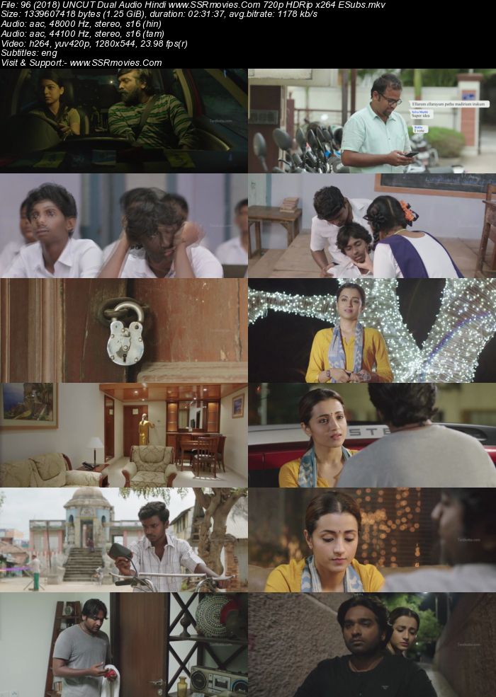 96 (2018) Dual Audio Hindi 480p HDRip x264 500MB Full Movie Download