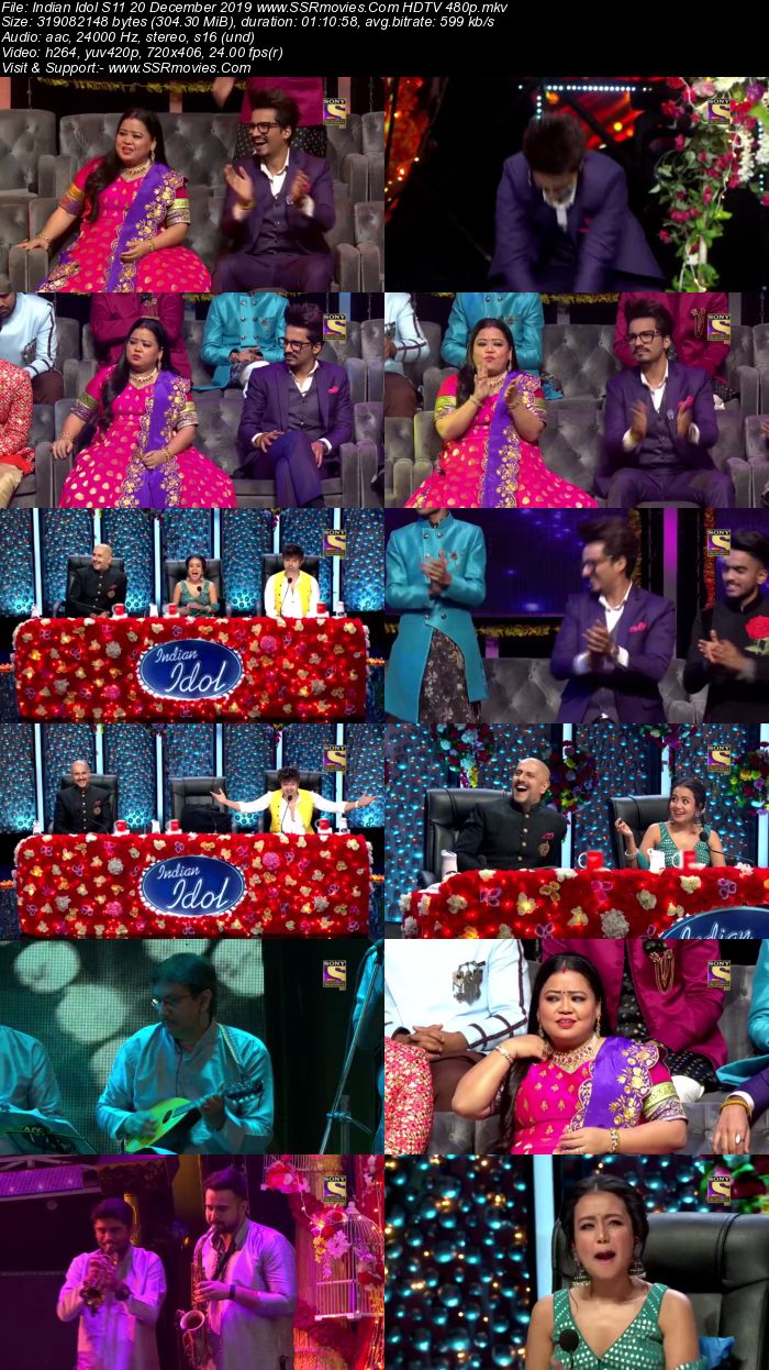 Indian Idol S11 20 December 2018 HDTV 480p x264 300MB Download