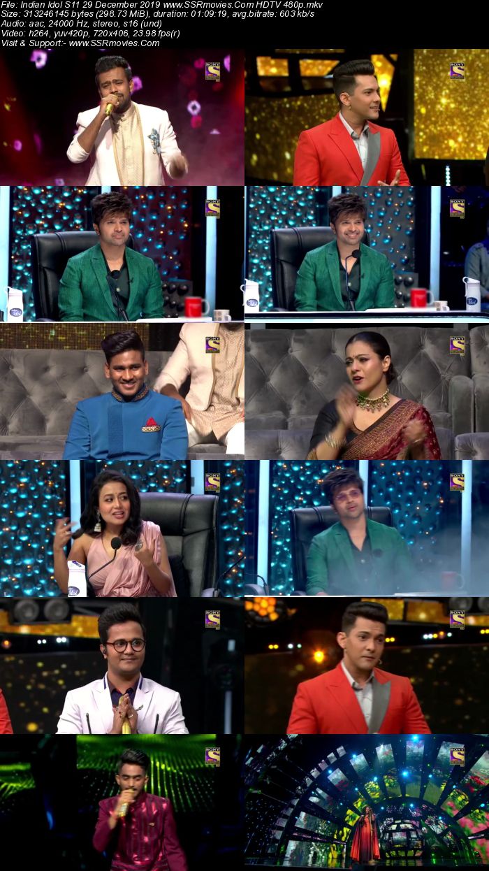 Indian Idol S11 29 December 2018 HDTV 480p x264 300MB Download