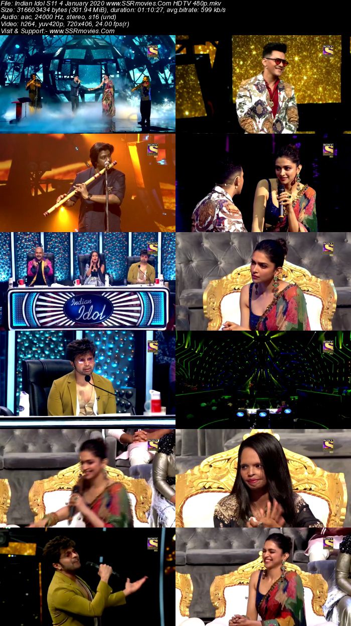 Indian Idol S11 4 January 2020 HDTV 720p 480p x264 300MB Download