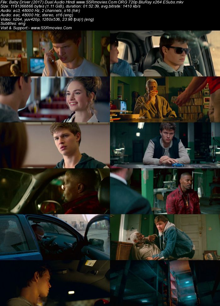 Baby Driver (2017) Dual Audio Hindi 720p BluRay x264 1.1GB Full Movie Download