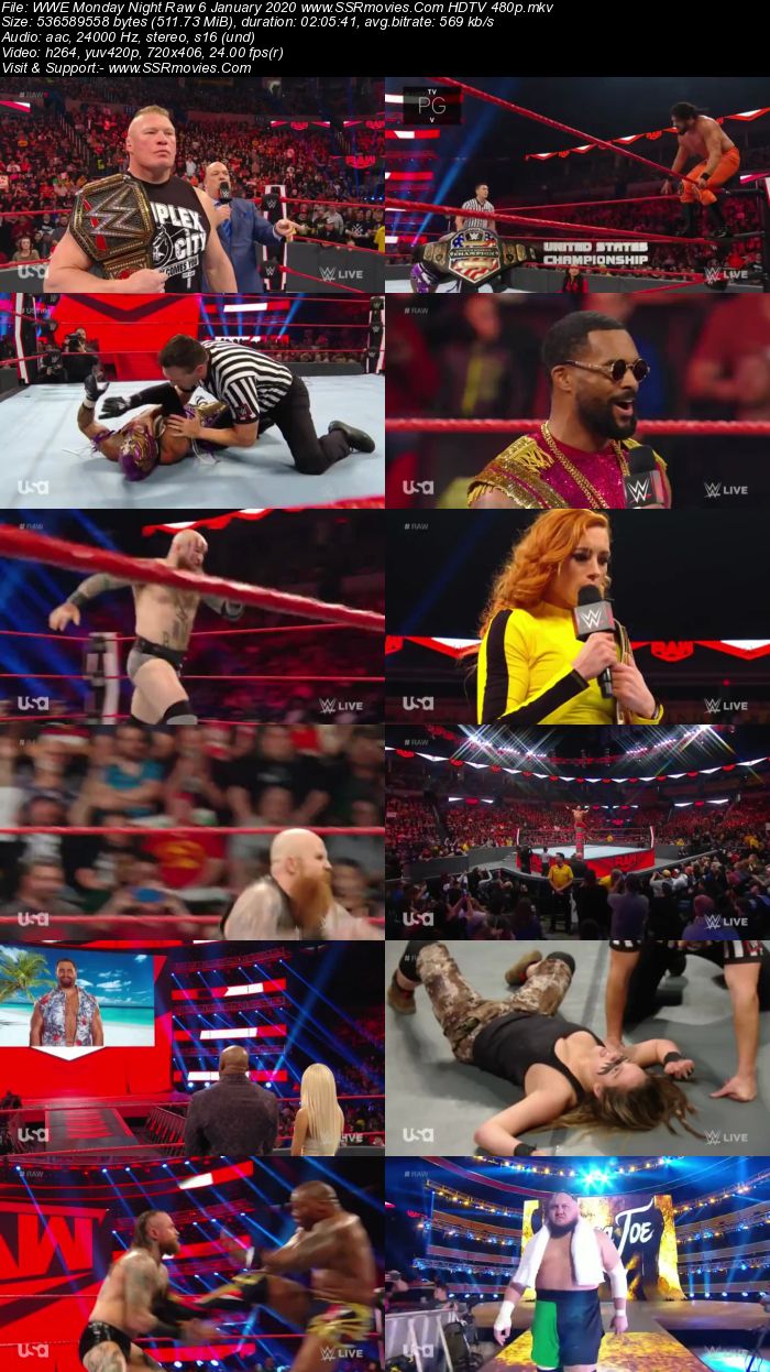 WWE Monday Night Raw 6 January 2020 Full Show Download HDTV WEBRip 480p 720p