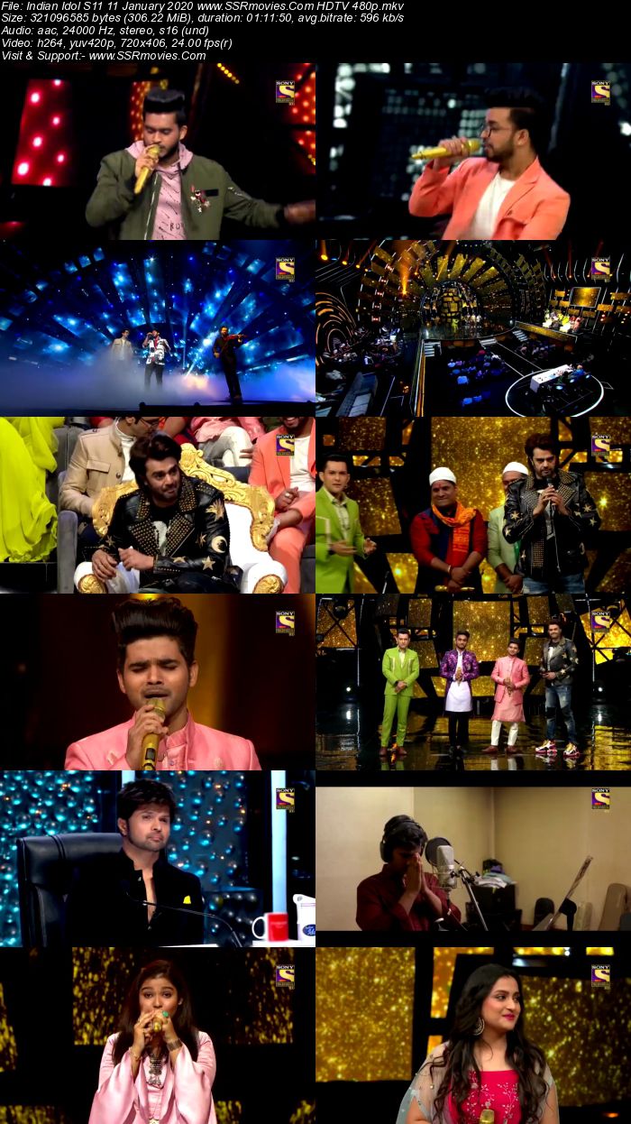 Indian Idol S11 11 January 2020 HDTV 720p 480p x264 300MB Download