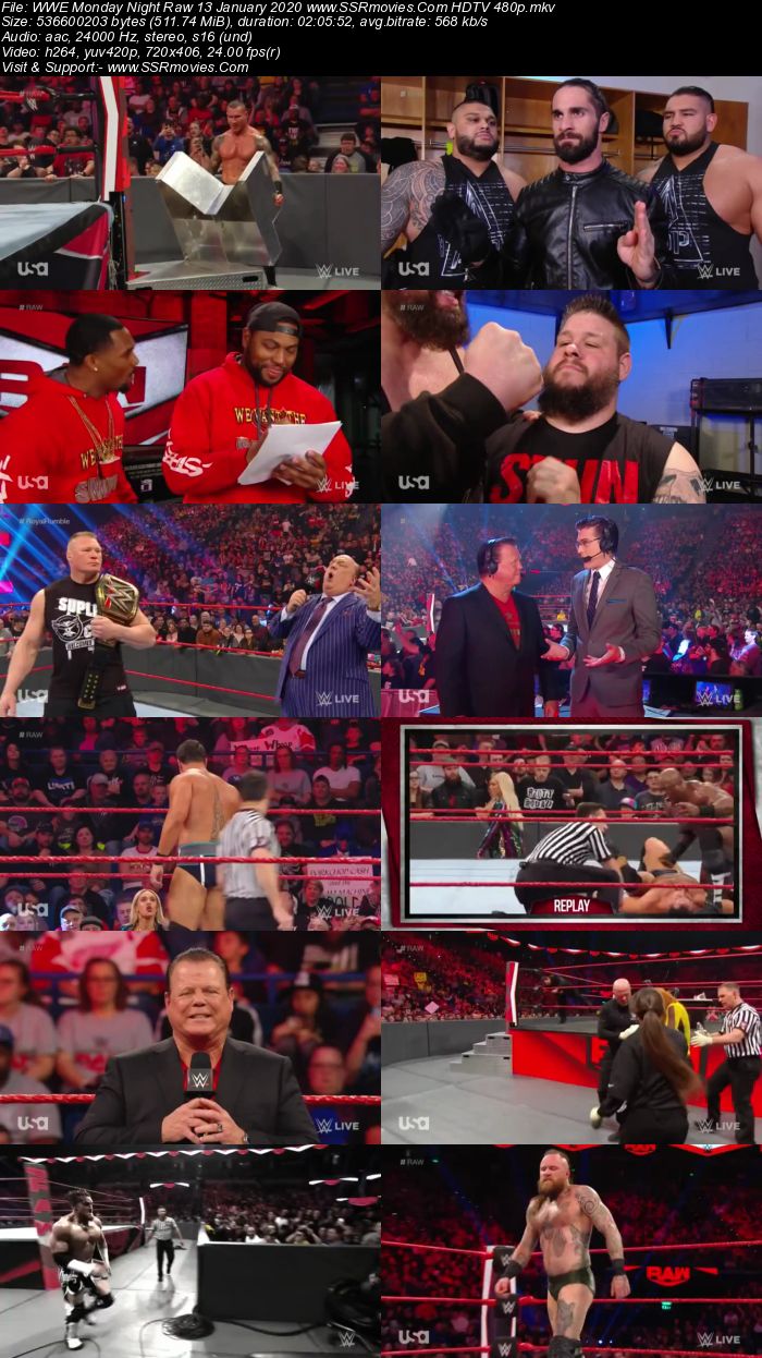 WWE Monday Night Raw 13 January 2020 Full Show Download HDTV WEBRip 480p 720p