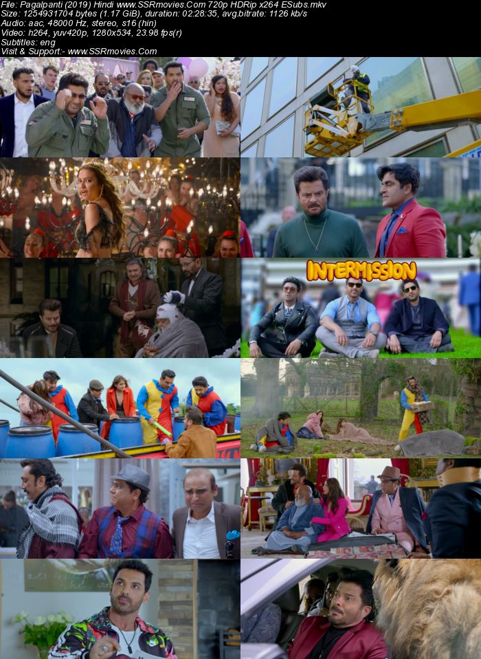 Pagalpanti (2019) Hindi 1080p HDRip x264 2.3GB ESubs Full Movie Download