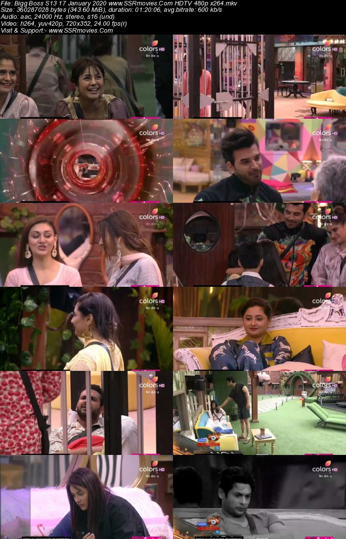 Bigg Boss S13 17 January 2020 HDTV 720p 480p 200MB Download