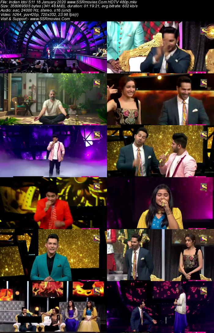 Indian Idol S11 18 January 2020 HDTV 720p 480p x264 300MB Download