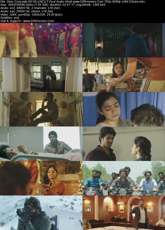 Dear Comrade (2019) Dual Audio Hindi 480p HDRip x264 550MB ESubs