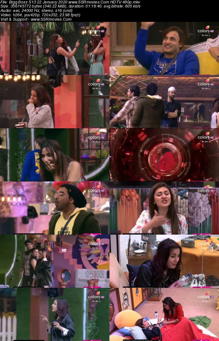 Bigg Boss S13 22 January 2020 HDTV 720p 480p 200MB Download