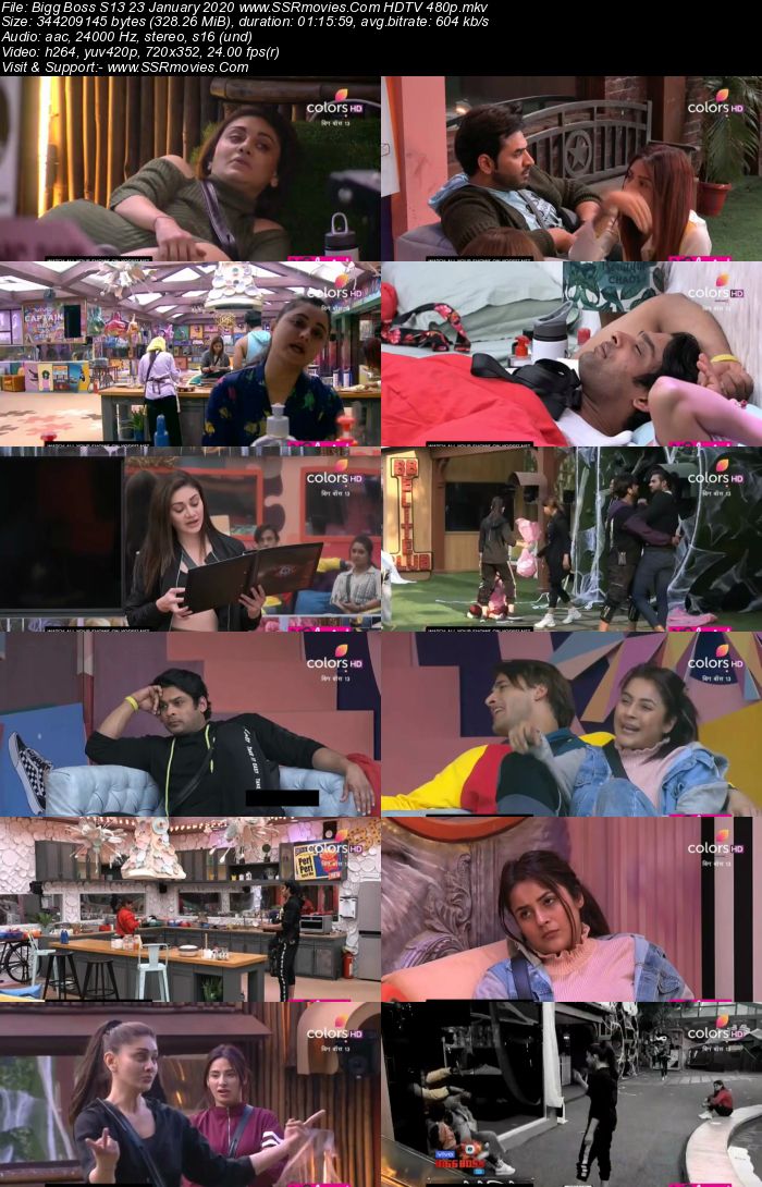 Bigg Boss S13 23 January 2020 HDTV 720p 480p 200MB Download