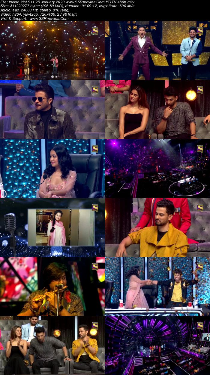 Indian Idol S11 25 January 2020 HDTV 720p 480p x264 300MB Download