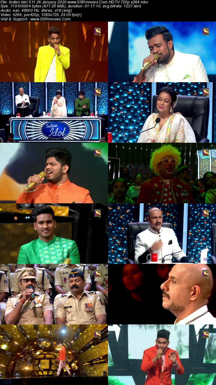 Indian Idol S11 26 January 2020 HDTV 720p 480p x264 300MB Download