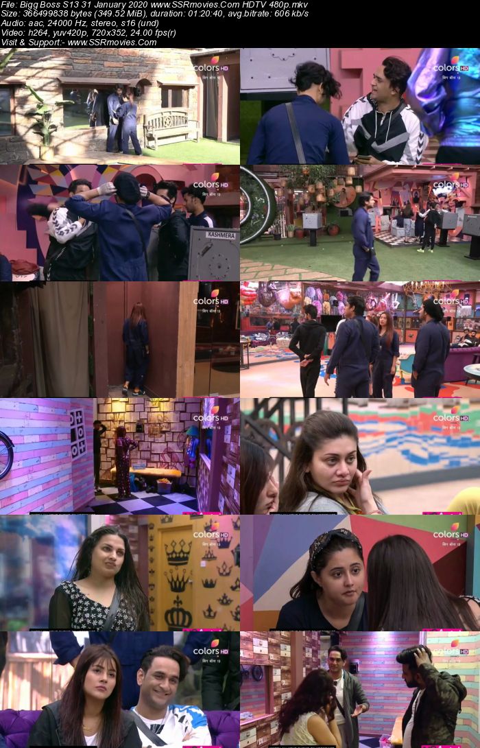 Bigg Boss S13 31 January 2020 HDTV 720p 480p 200MB Download