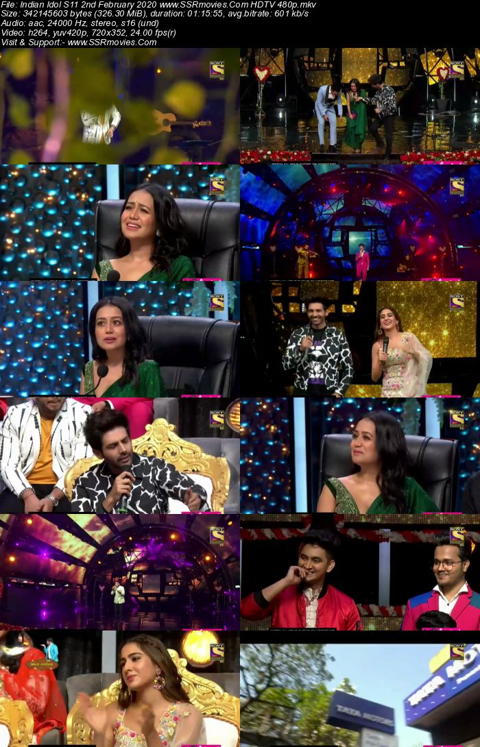 Indian Idol S11 2 February 2020 HDTV 720p 480p x264 300MB Download