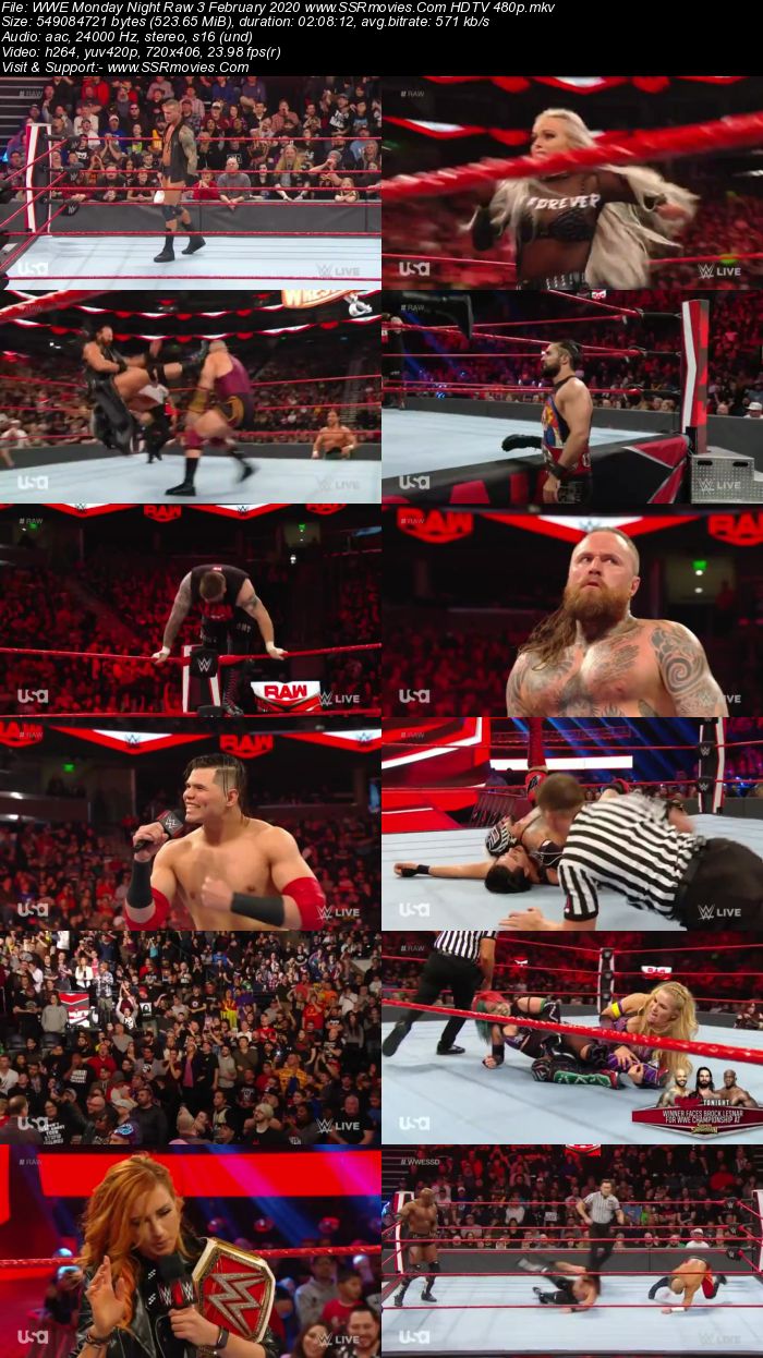 WWE Monday Night Raw 3 February 2020 Full Show Download HDTV WEBRip 480p 720p