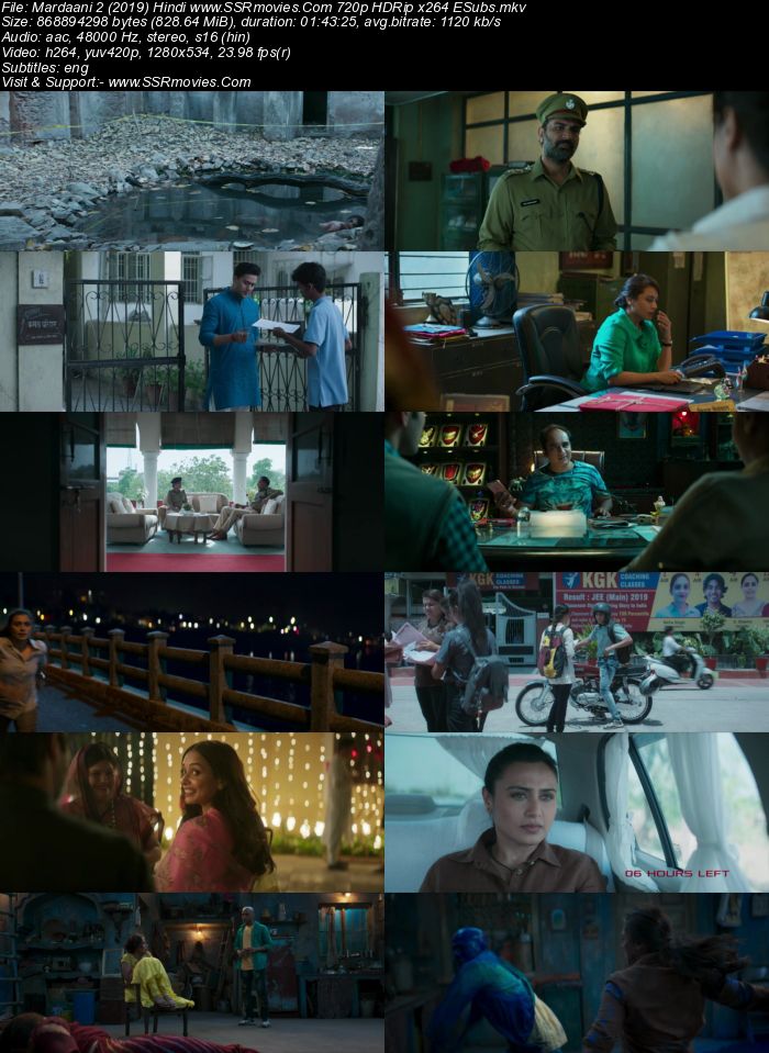 Mardaani 2 (2019) Hindi 720p HDRip x264 800MB Full Movie Download