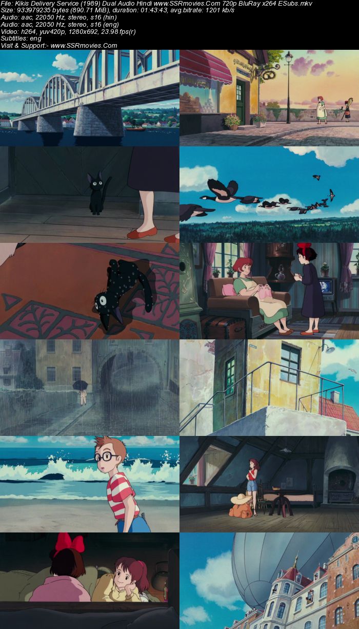 Kiki's Delivery Service (1989) Dual Audio Hindi 720p BluRay x264 900MB Full Movie Download