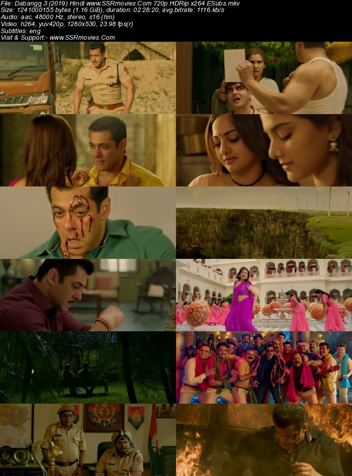 Dabangg 3 (2019) Hindi 480p HDRip x264 450MB ESubs Full Movie Download