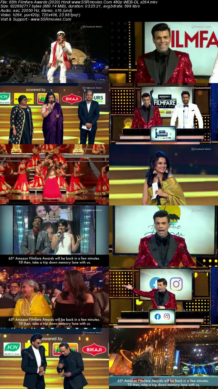 65th Filmfare Awards (2020) UNCUT Hindi 720p 480p WEB-DL 850MB Download