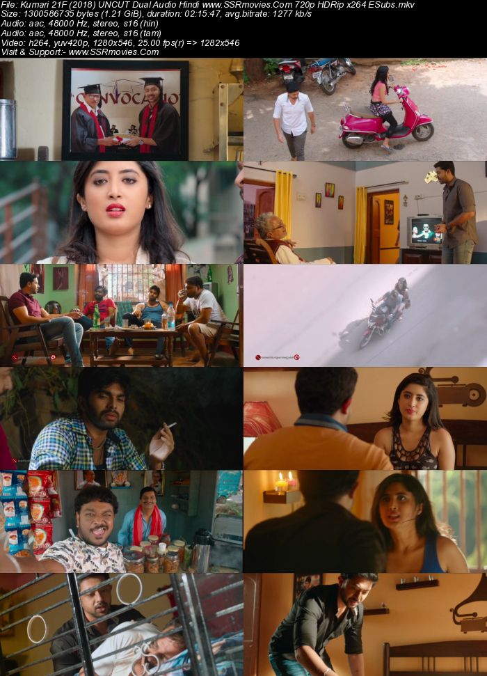 Kumari 21F (2018) Dual Audio Hindi 480p HDRip x264 450MB Full Movie Download