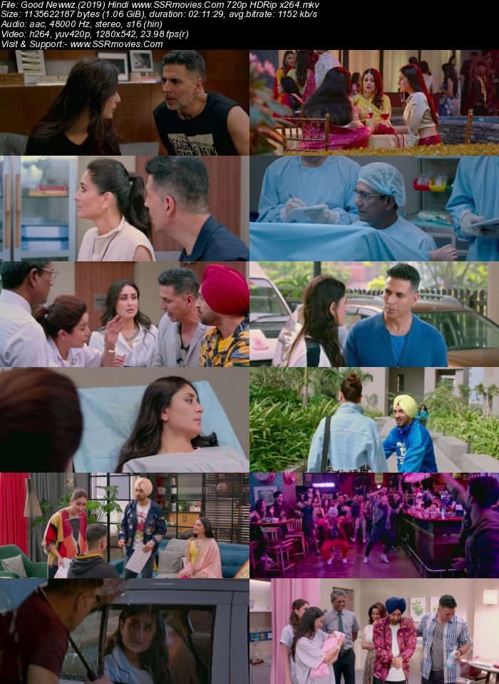 Good Newwz (2019) Hindi 1080p HDRip x264 2.1GB ESubs Full Movie Download