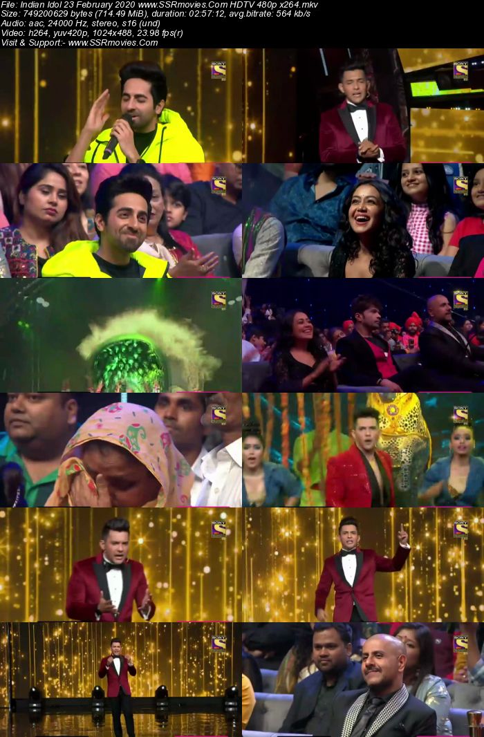 Indian Idol S11 23 February 2020 HDTV 720p 480p x264 300MB Download