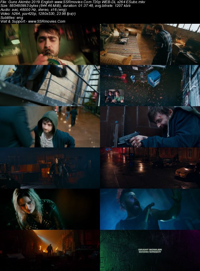 Guns Akimbo (2019) English 480p WEB-DL x264 300MB ESubs Full Movie Download