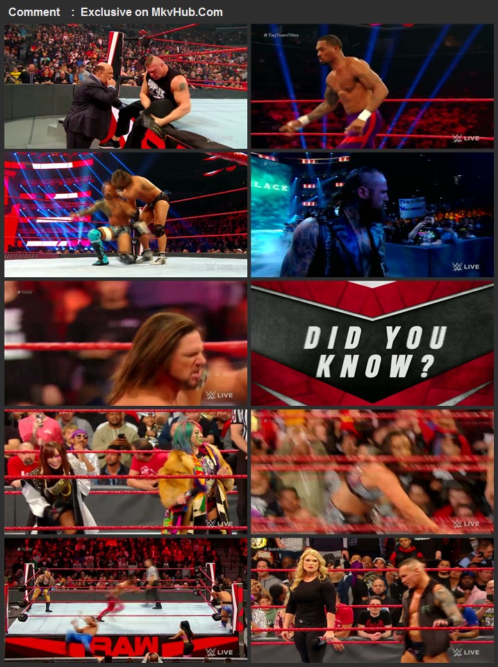 WWE Monday Night RAW 2nd March 2020 720p HDTV x264 1.1GB