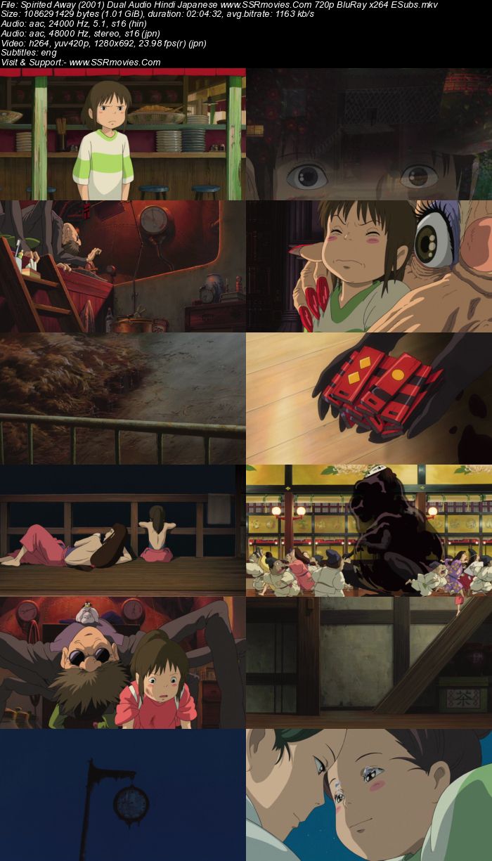 Spirited Away (2001) Dual Audio Hindi 480p BluRay x264 400MB ESubs Full Movie Download