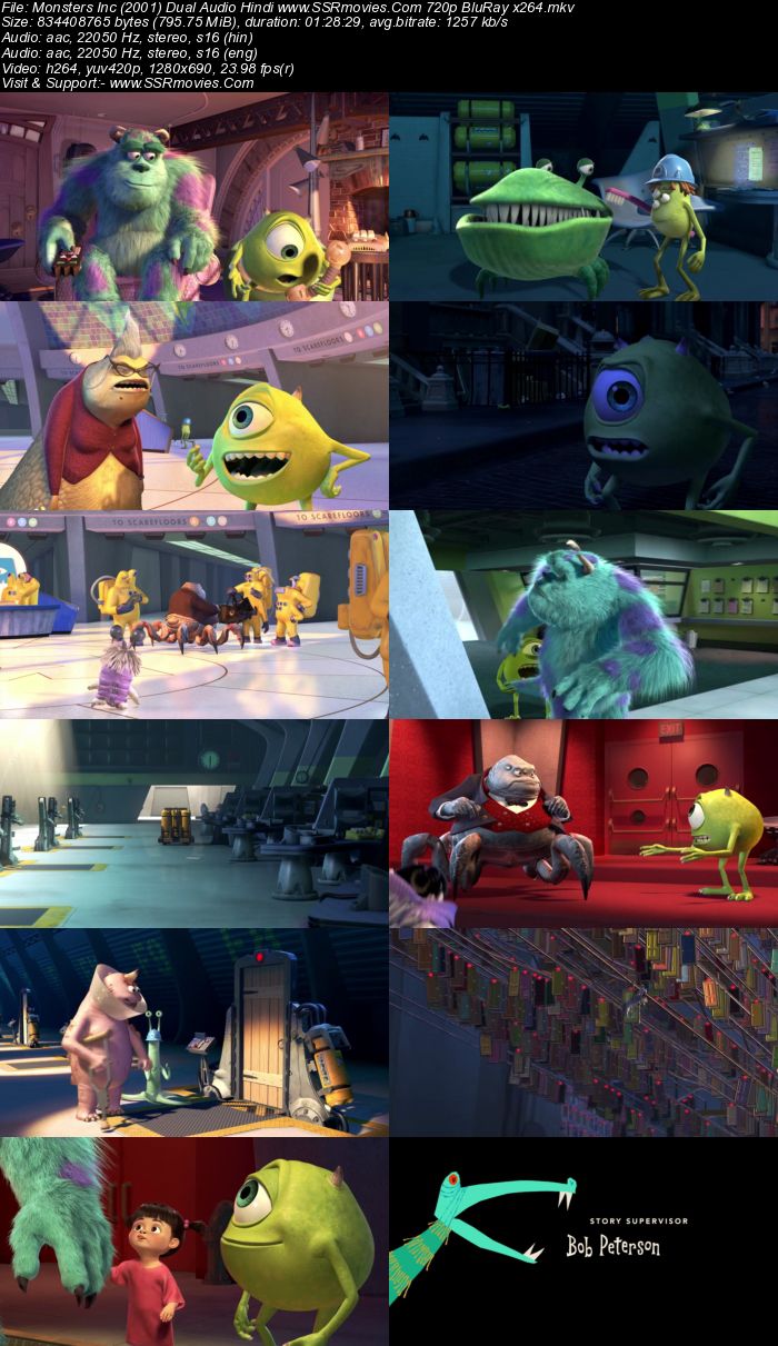 Monsters, Inc. (2001) Dual Audio Hindi 480p BluRay x264 300MB Full Movie Download