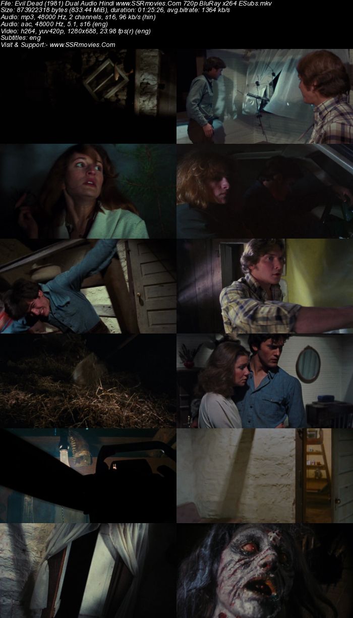 The Evil Dead (1981) Dual Audio Hindi 720p BluRay x264 800MB Full Movie Download