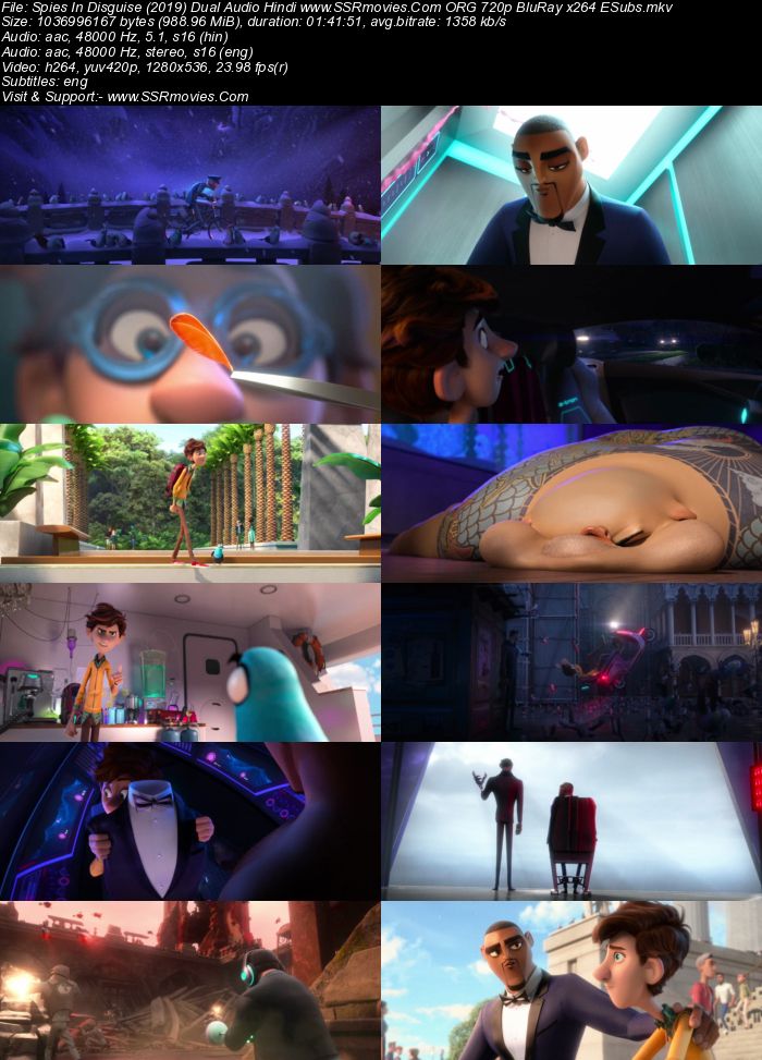 Spies in Disguise (2019) Dual Audio Hindi 480p ORG BluRay 350MB ESubs Full Movie Download