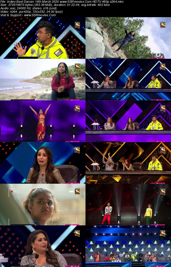 Indias Best Dancer 14th March 2020 HDTV 480p x264 300MB Download