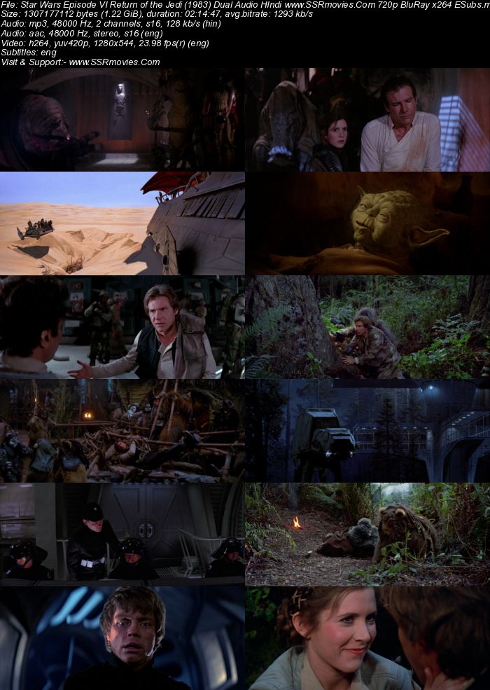 Star Wars: Episode VI (1983) Dual Audio Hindi 480p BluRay 450MB ESubs Full Movie Download