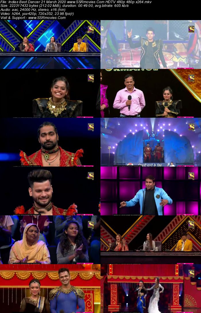 Indias Best Dancer 21st March 2020 HDTV 480p x264 300MB Download