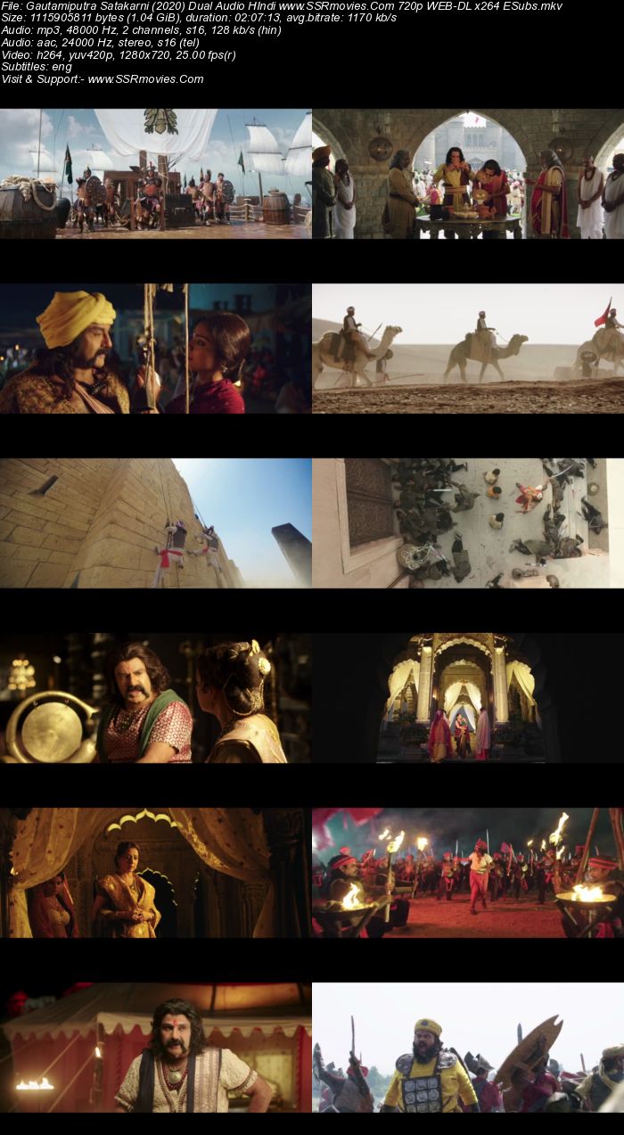 Gautamiputra Satakarni (2017) Dual Audio Hindi 480p HDRip 400MB ESubs Full Movie Download